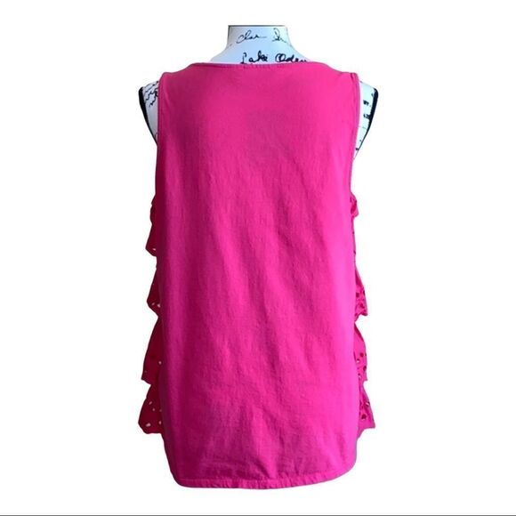 Elle Twee Cotton Eyelet Layered Tank Top Size Large - Picture 3 of 9